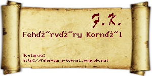 Fehérváry Kornél névjegykártya