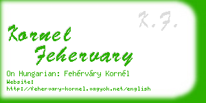 kornel fehervary business card